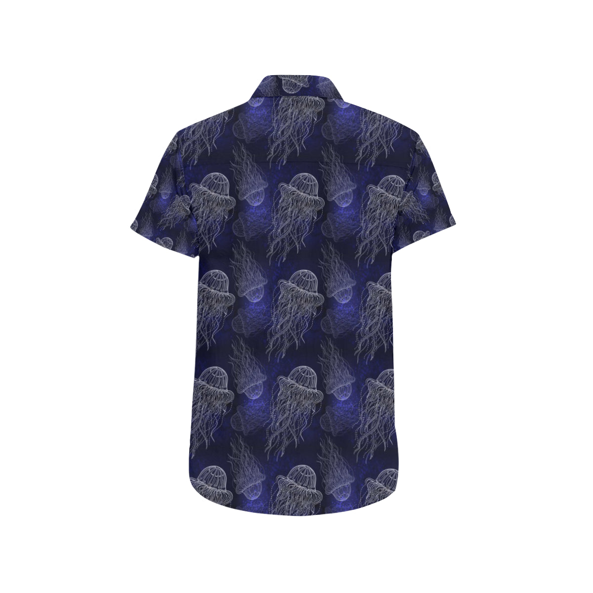 Jellyfish Pattern Print Design 02 Men's Short Sleeve Button Up Shirt