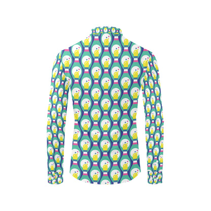 Bowling Pattern Print Design 04 Men's Long Sleeve Shirt