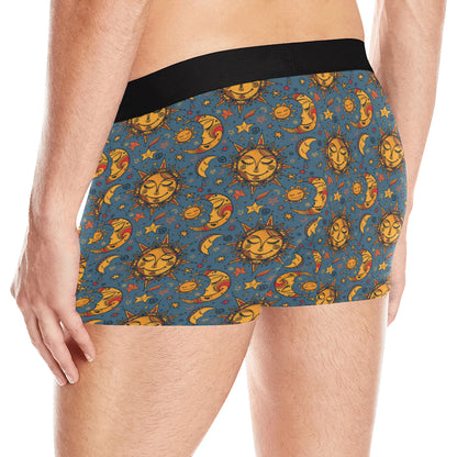 Celestial Moon Sun Pattern Print Design 02 Men's Boxer Briefs