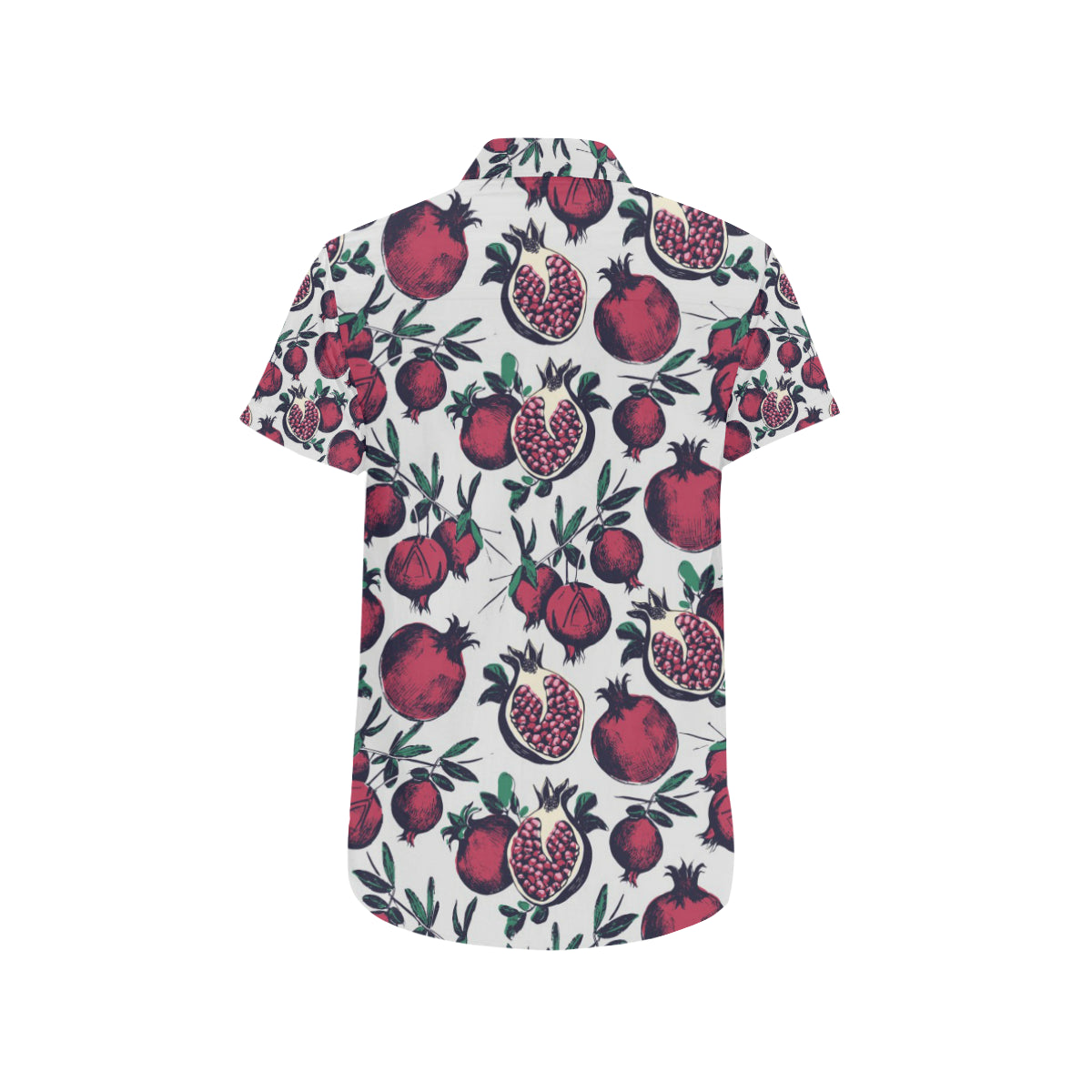 Pomegranate Pattern Print Design PG01 Men's Short Sleeve Button Up Shirt