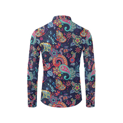 Paisley Boho Pattern Print Design A06 Men's Long Sleeve Shirt