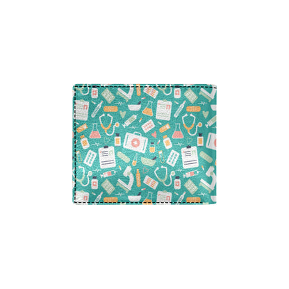 Medical Pattern Print Design 03 Men's ID Card Wallet