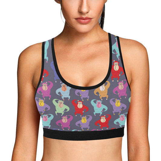Chimpanzee Pattern Print Design 03 Sports Bra