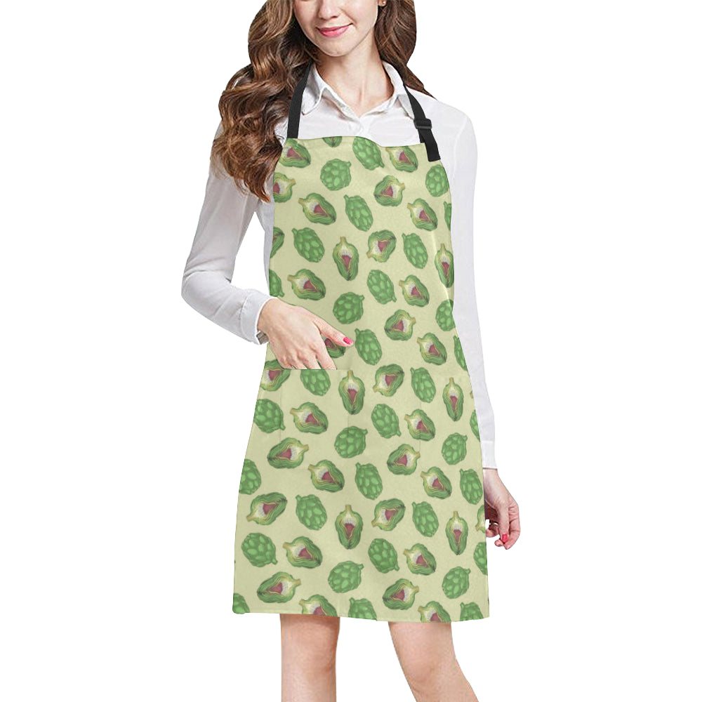 Artichoke Pattern Print Design 03 Apron with Pocket