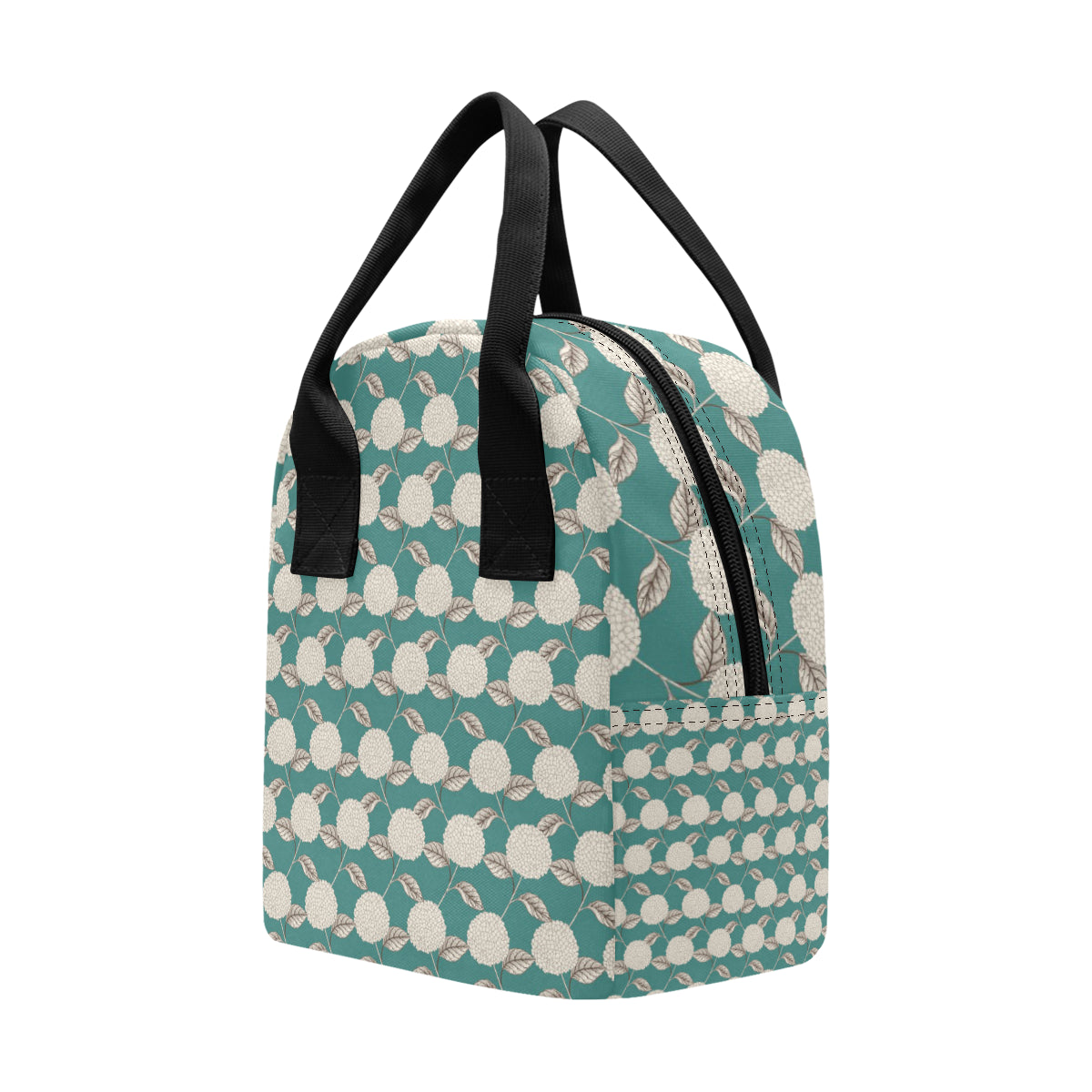 Hydrangea Pattern Print Design HD03 Insulated Lunch Bag