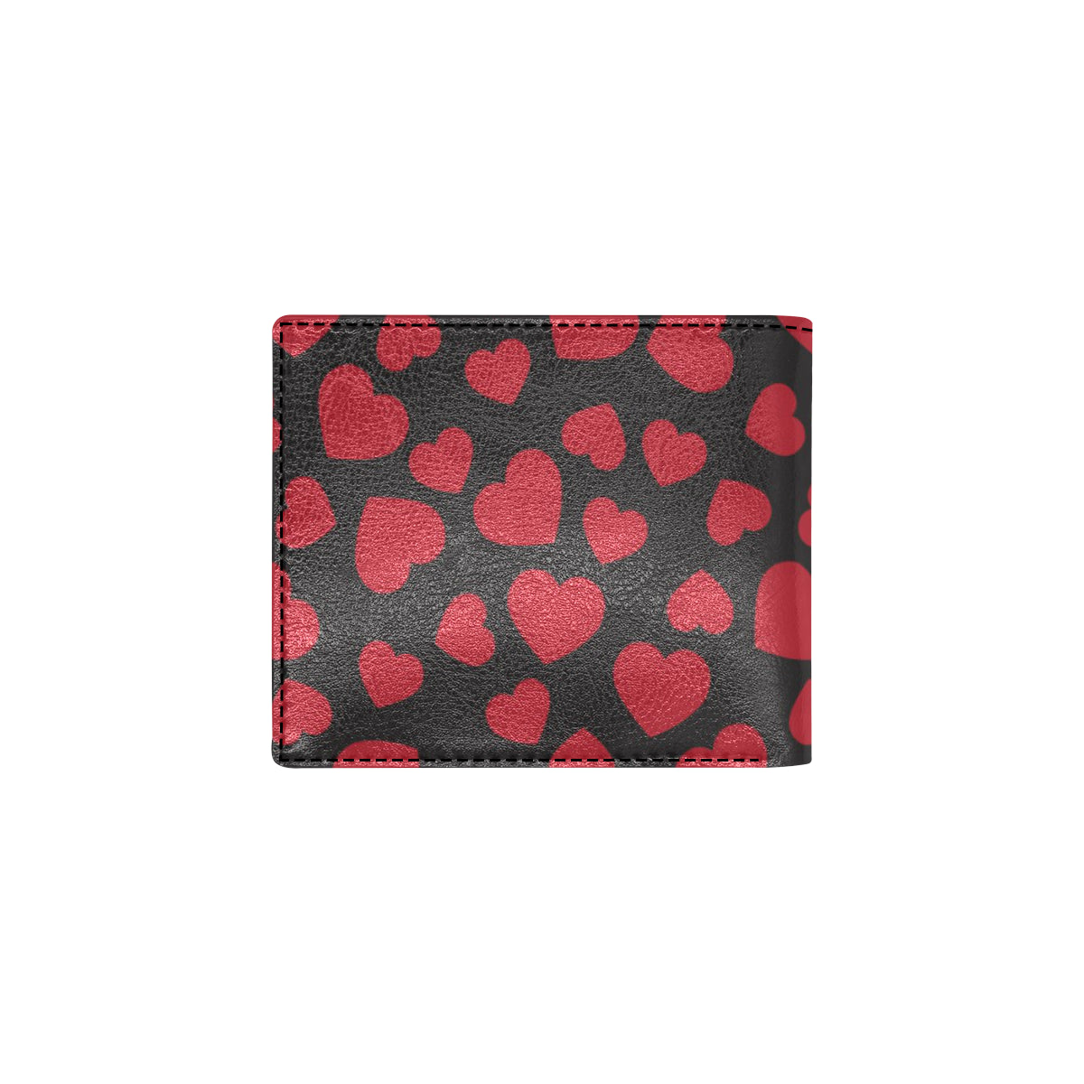 Heart Red Pattern Print Design HE01 Men's ID Card Wallet
