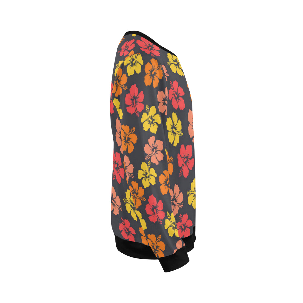 Hibiscus Pattern Print Design HB024 Men Long Sleeve Sweatshirt