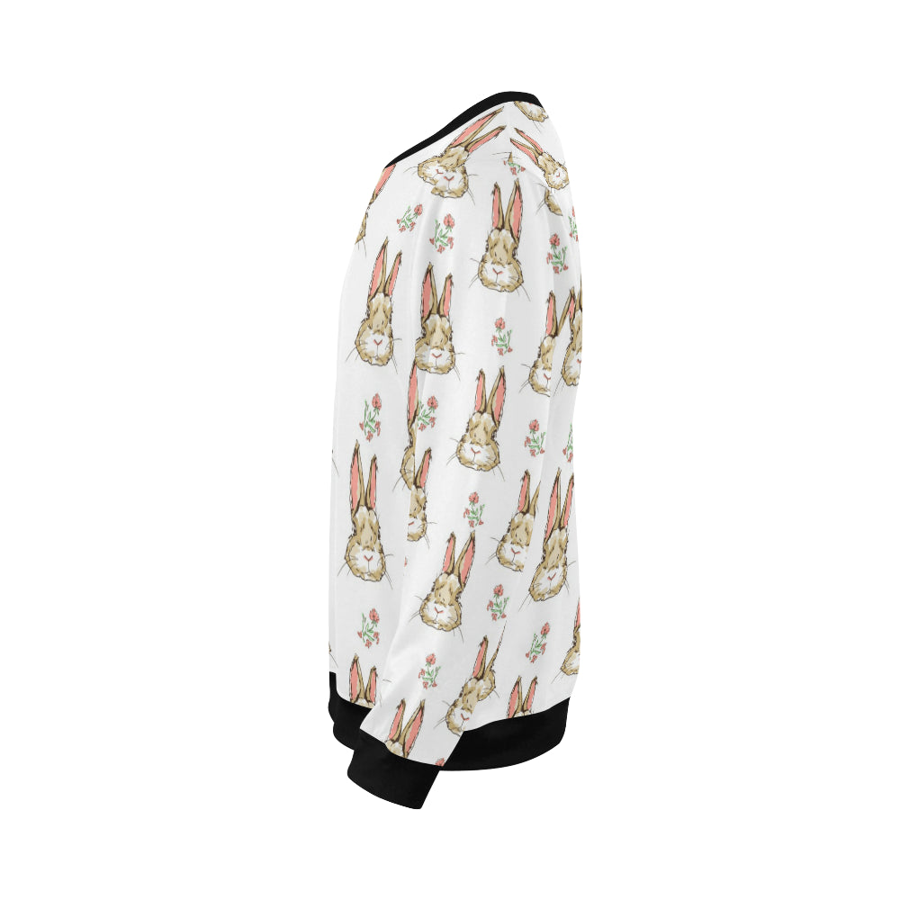 Rabbit Pattern Print Design RB09 Men Long Sleeve Sweatshirt