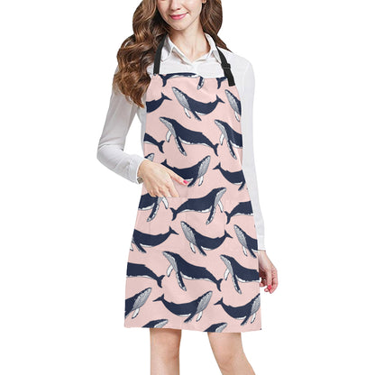 Humpback Whale Pattern Print Design 02 Apron with Pocket