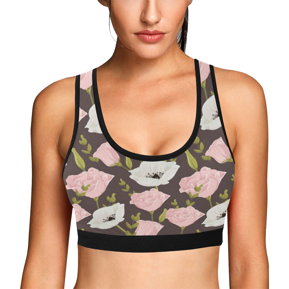 Anemone Pattern Print Design AM011 Sports Bra