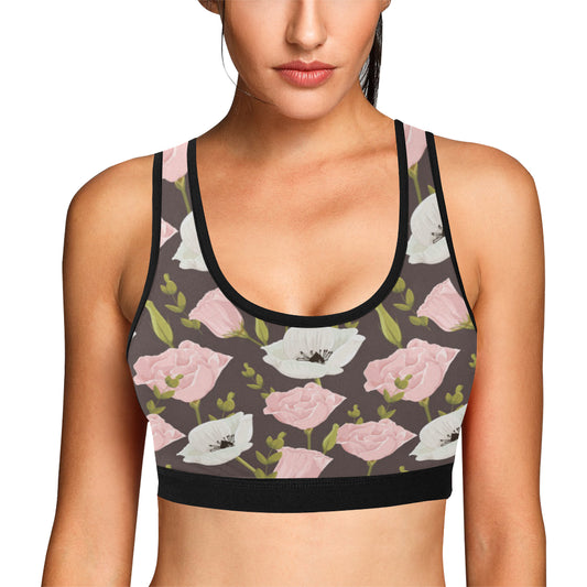 Anemone Pattern Print Design AM011 Sports Bra