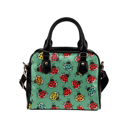 Ladybug Pattern Print Design 02 Shoulder Handbag