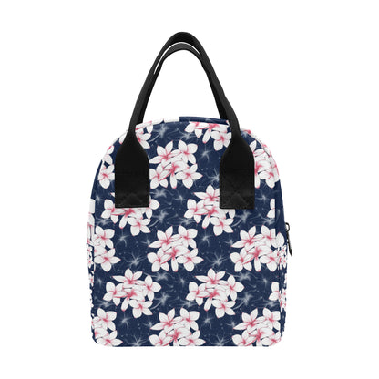 Plumeria Pattern Print Design PM017 Insulated Lunch Bag