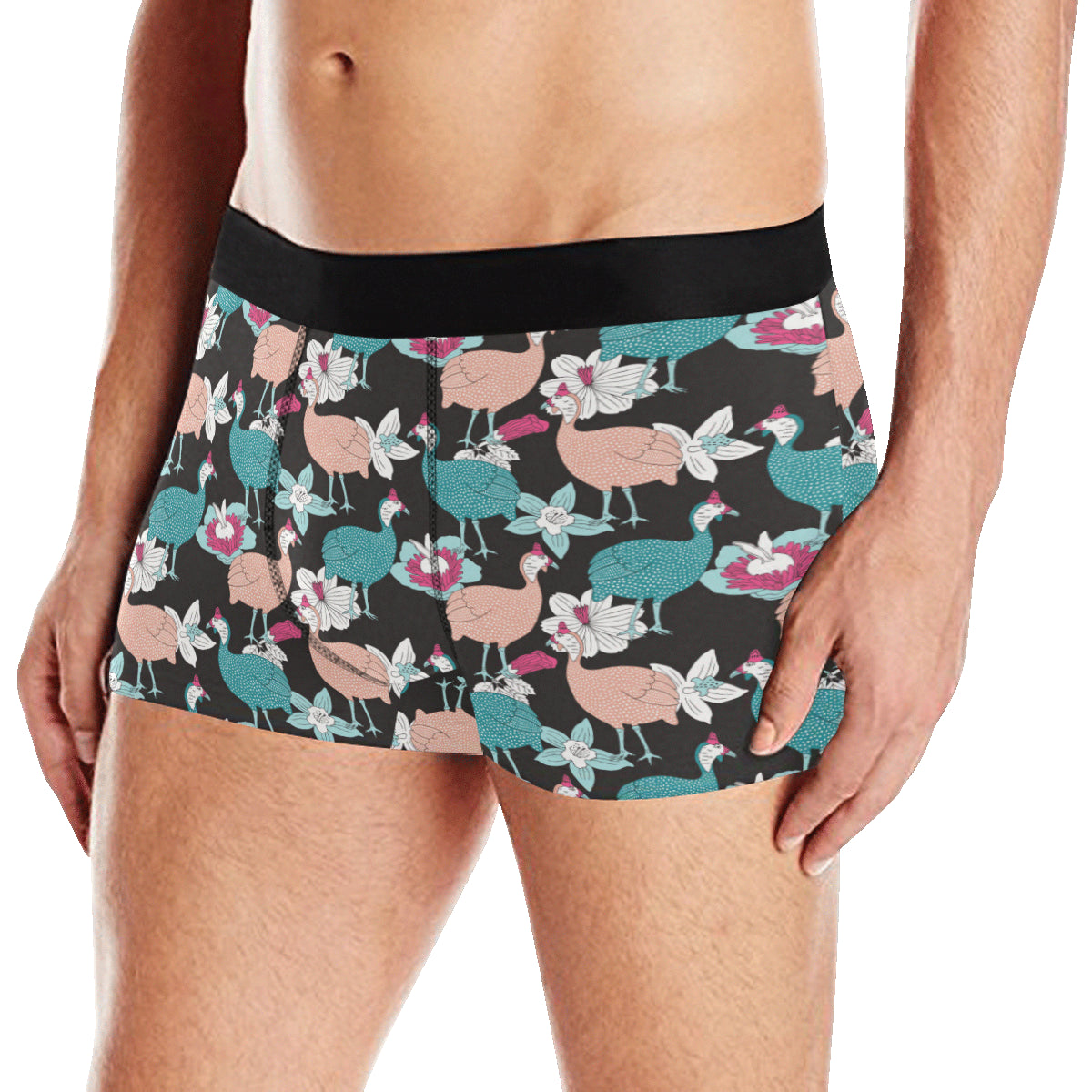 Guinea Fowl Pattern Print Design 03 Men's Boxer Briefs
