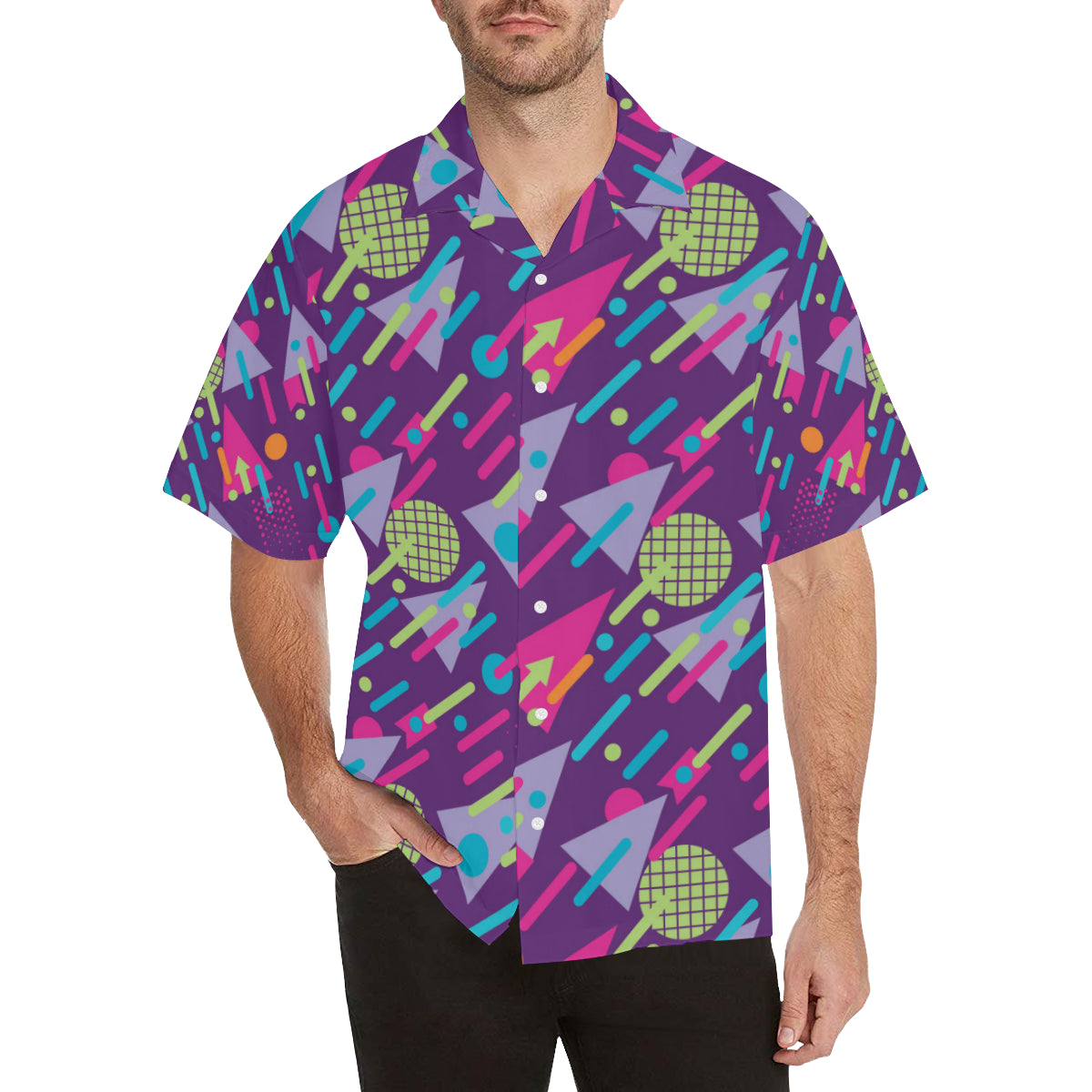 90s Pattern Print Design 4 Men's Hawaiian Shirt