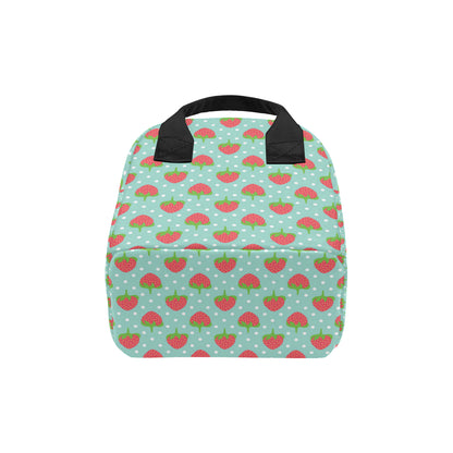 Strawberry Pattern Print Design SB06 Insulated Lunch Bag