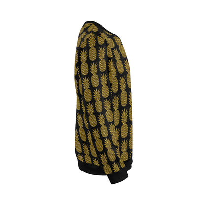 Gold Pineapple Pattern Print Design PP011 Men Long Sleeve Sweatshirt