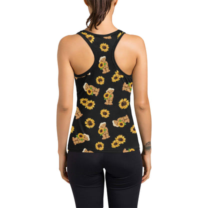 Sunflower Pattern Print Design SF016 Women's Racerback Tank Top