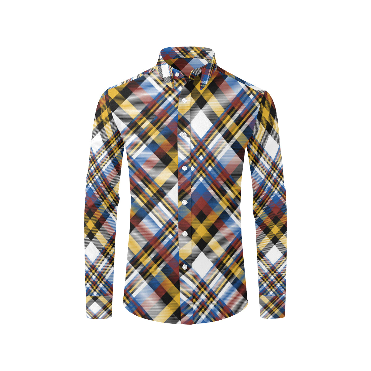 Madras Pattern Print Design 01 Men's Long Sleeve Shirt