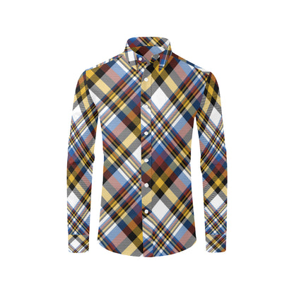 Madras Pattern Print Design 01 Men's Long Sleeve Shirt