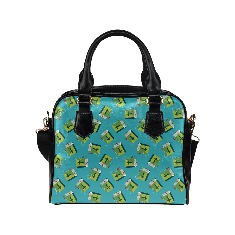 Bible Pattern Print Design 01 Shoulder Handbag