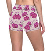 Orchid Purple Pattern Print Design OR04 Yoga Shorts