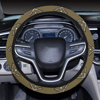 Badminton Pattern Print Design 07 Steering Wheel Cover with Elastic Edge