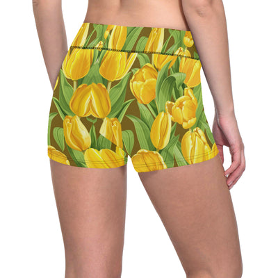 Tulip Yellow Pattern Print Design TP010 Yoga Shorts