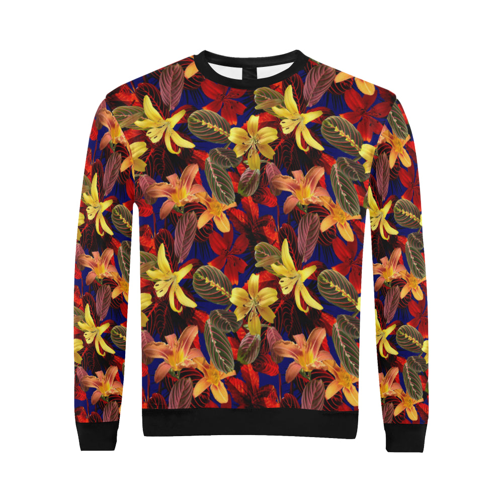 Lily Pattern Print Design LY014 Men Long Sleeve Sweatshirt