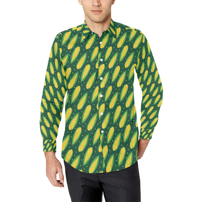 Corn Pattern Print Design 03 Men's Long Sleeve Shirt