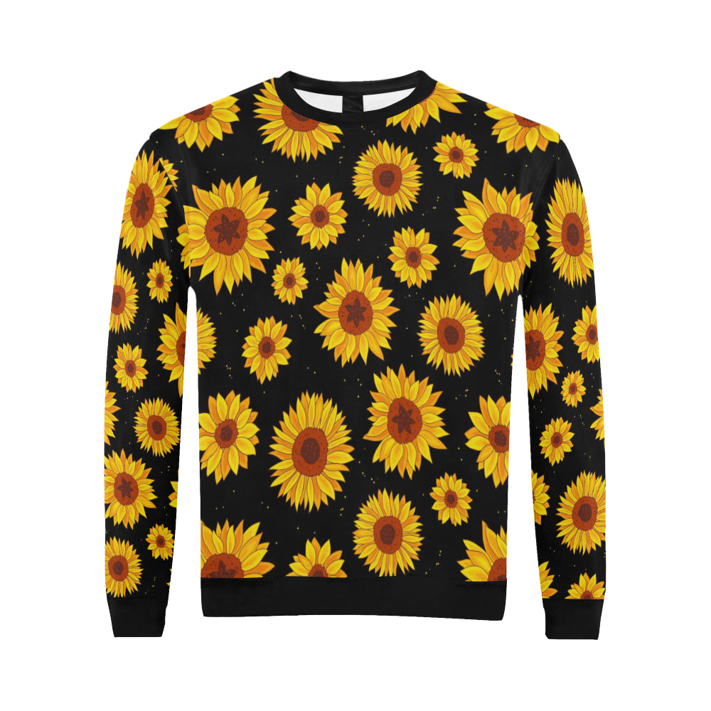Sunflower Pattern Print Design SF09 Men Long Sleeve Sweatshirt