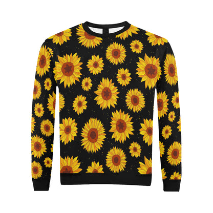 Sunflower Pattern Print Design SF09 Men Long Sleeve Sweatshirt