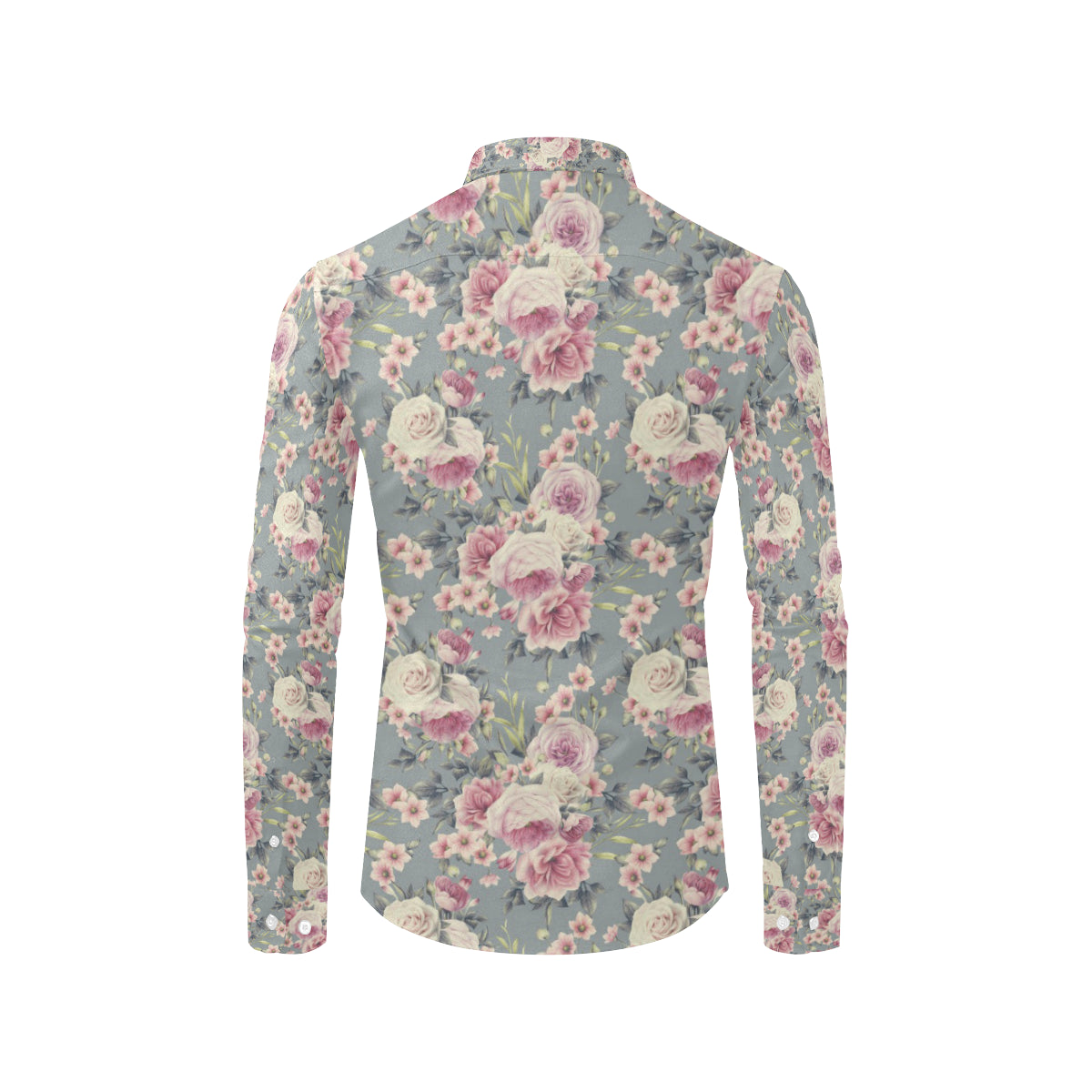 Peony Pattern Print Design PE05 Men's Long Sleeve Shirt