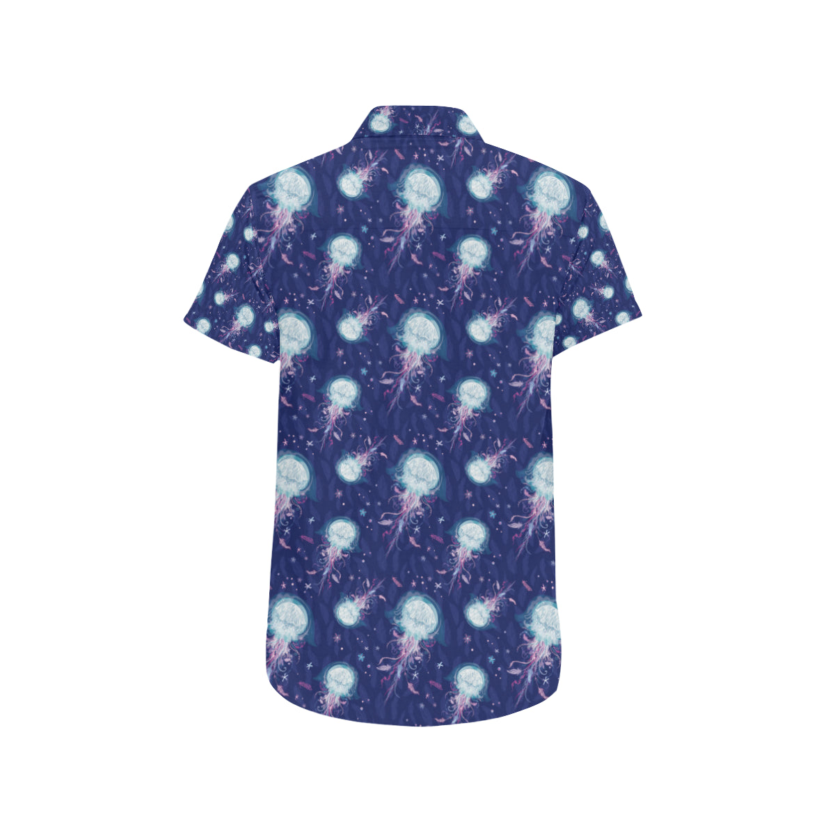 Jellyfish Cute Design Men's Short Sleeve Button Up Shirt
