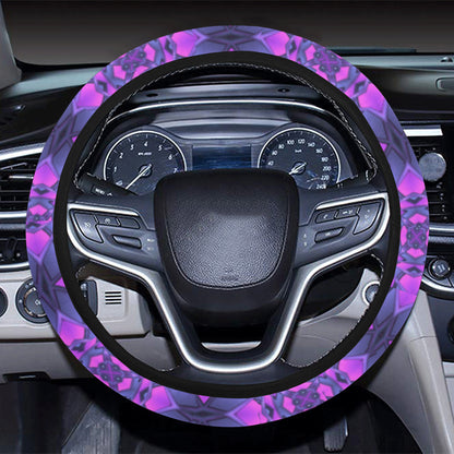 kaleidoscope Pattern Print Design Steering Wheel Cover with Elastic Edge