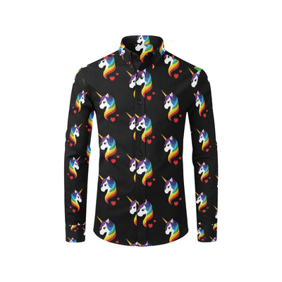 Rainbow Unicorn Pattern Print Design A03 Men's Long Sleeve Shirt