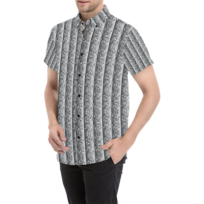 Celtic Pattern Print Design 03 Men's Short Sleeve Button Up Shirt