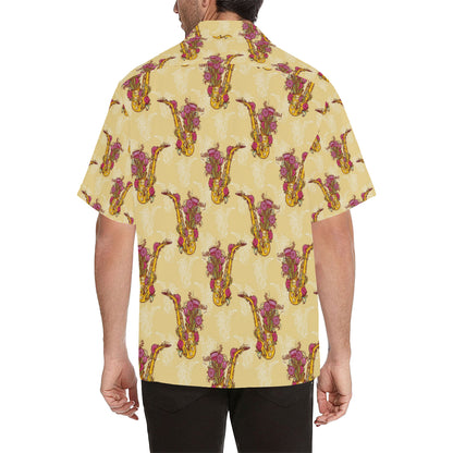 Saxophone Pattern Print Design 04 Men's Hawaiian Shirt