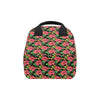 Red Hibiscus Pattern Print Design HB07 Insulated Lunch Bag