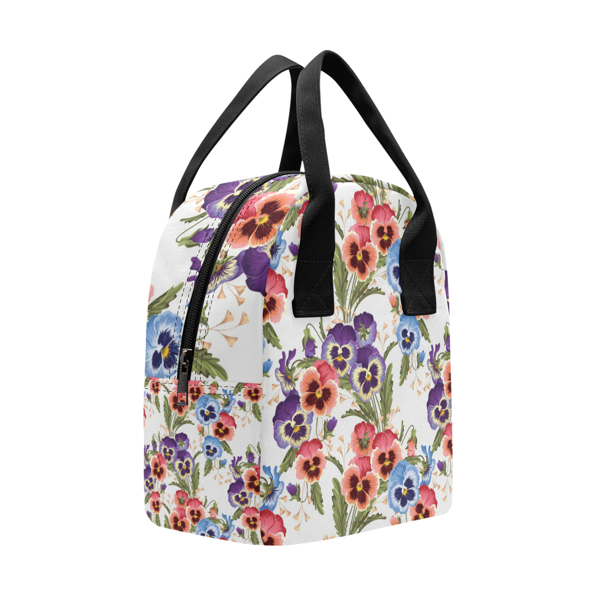 Pansy Pattern Print Design PS06 Insulated Lunch Bag
