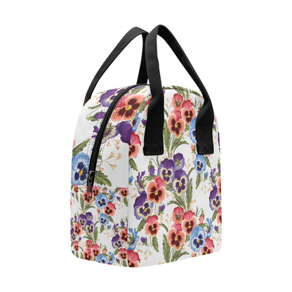 Pansy Pattern Print Design PS06 Insulated Lunch Bag