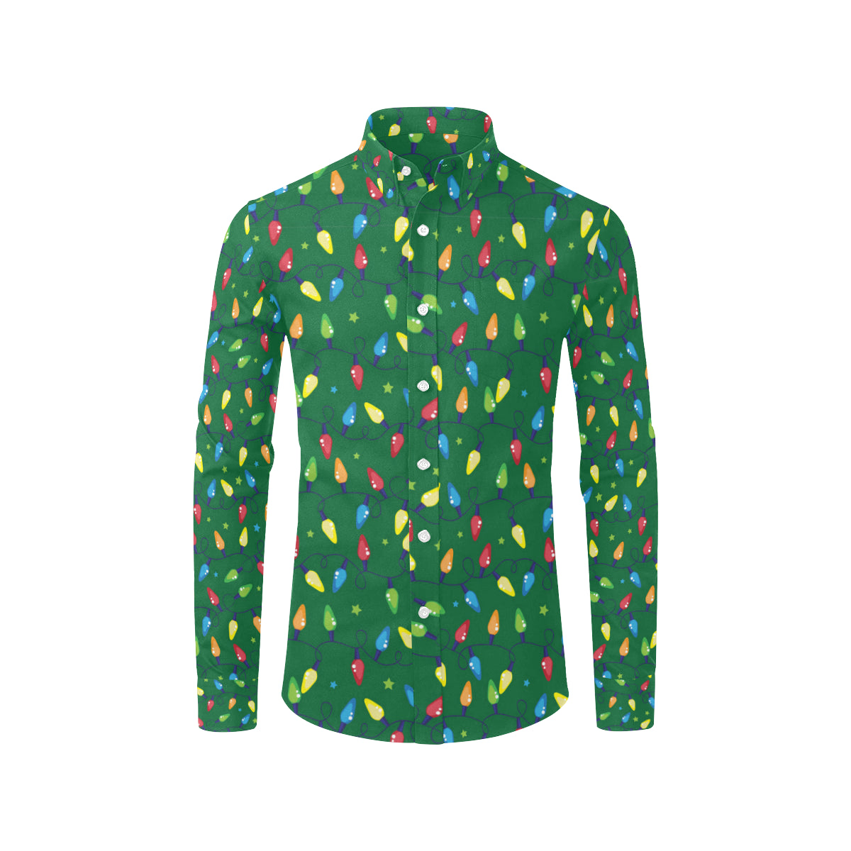 Christmas Light Pattern Print Design 02 Men's Long Sleeve Shirt