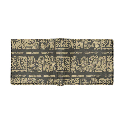 Mayan Pattern Print Design 02 Men's ID Card Wallet