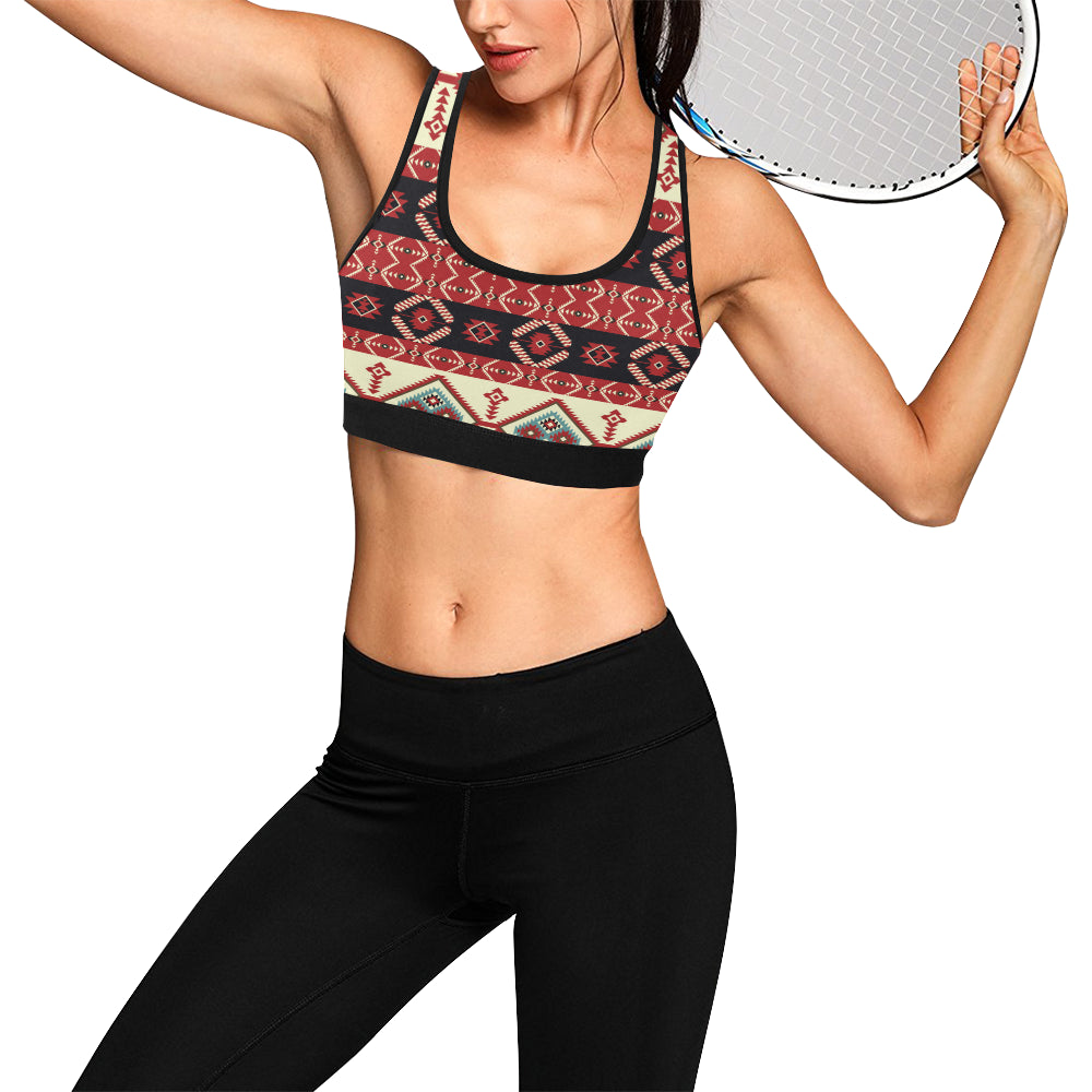 Navajo Pattern Print Design A05 Sports Bra