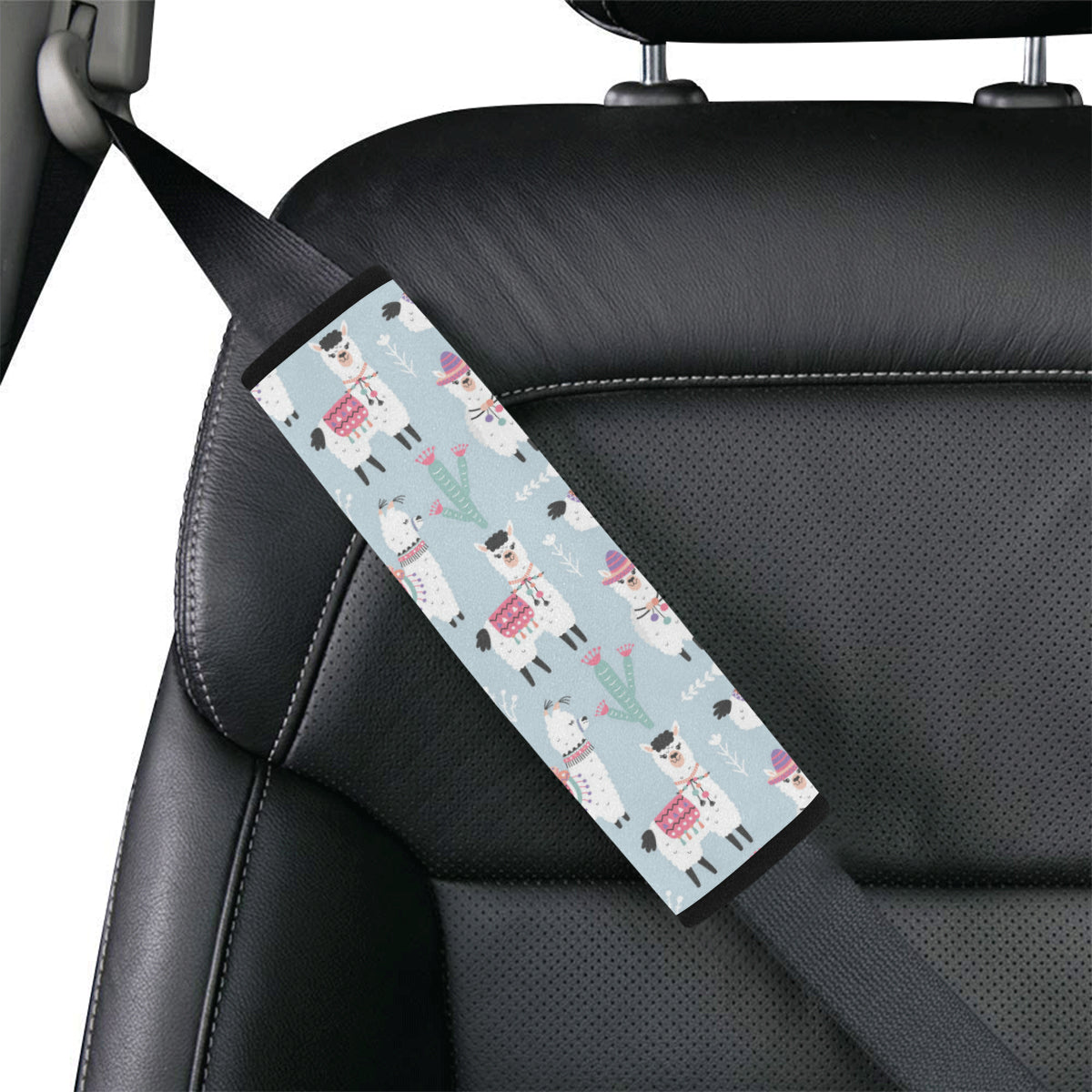 Llama Pattern Print Design 04 Car Seat Belt Cover