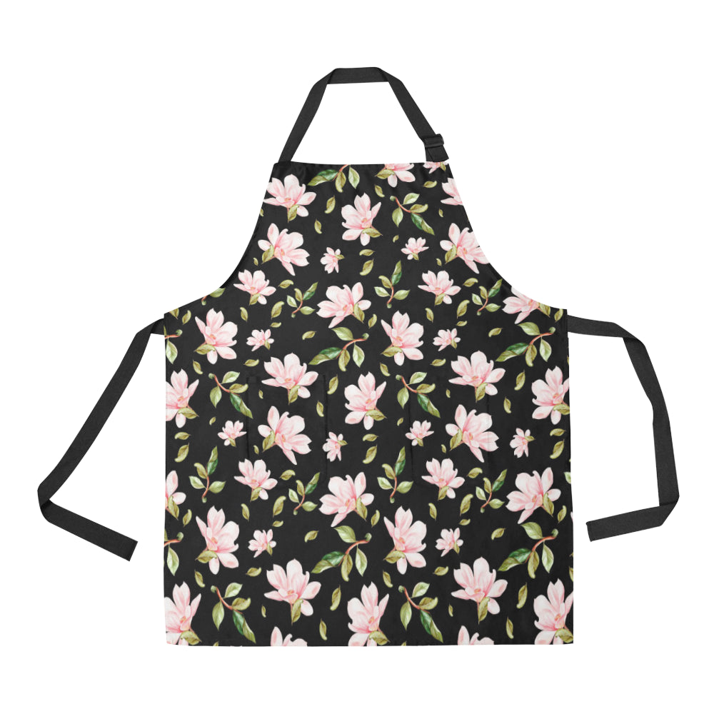 Magnolia Pattern Print Design MAG01 Apron with Pocket