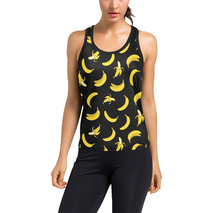 Banana Pattern Print Design BA05 Women's Racerback Tank Top