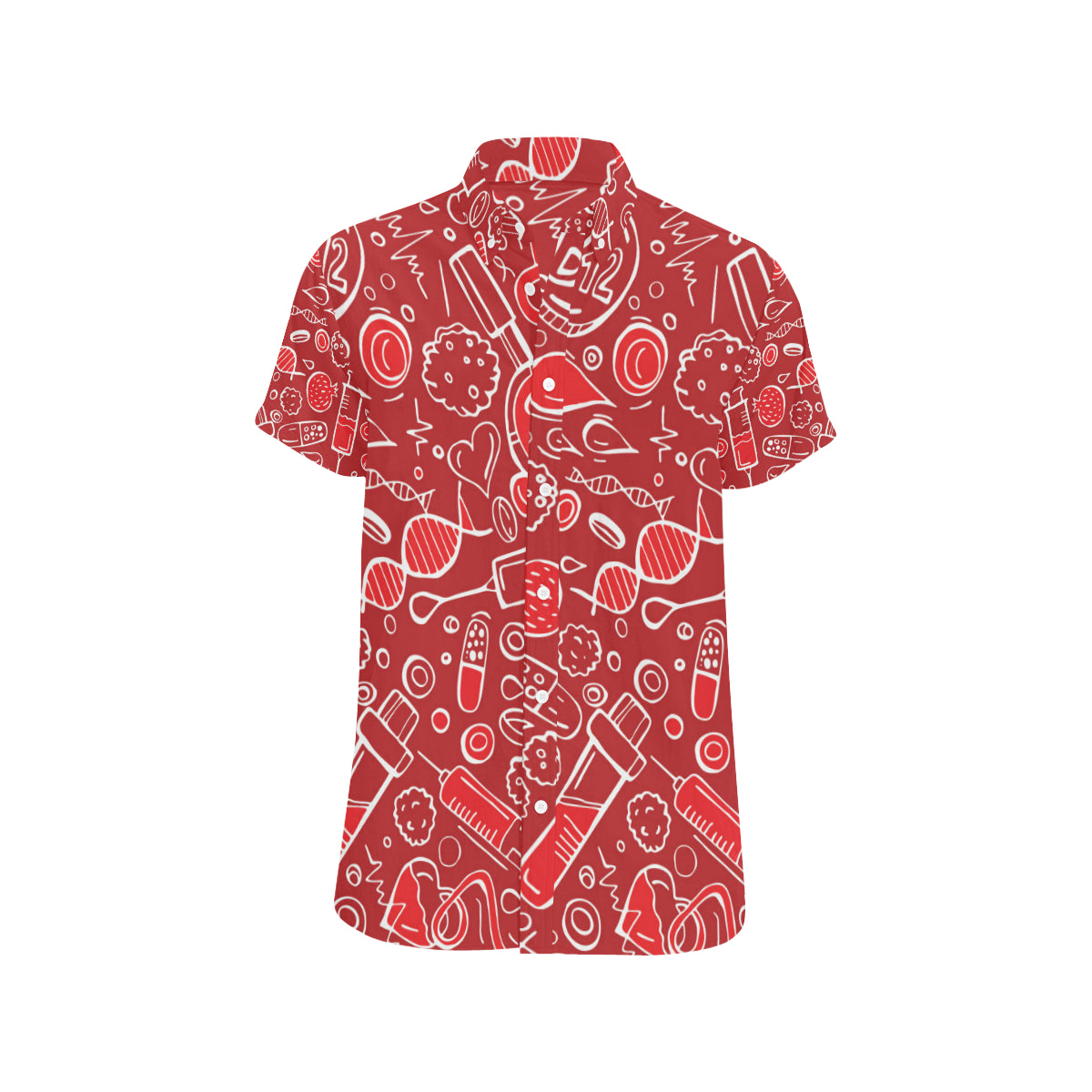Phlebotomist Pattern Print Design A02 Men's Short Sleeve Button Up Shirt