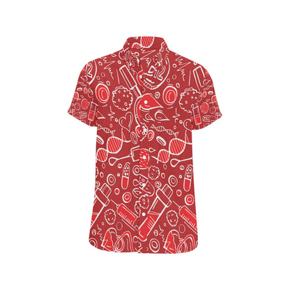 Phlebotomist Pattern Print Design A02 Men's Short Sleeve Button Up Shirt