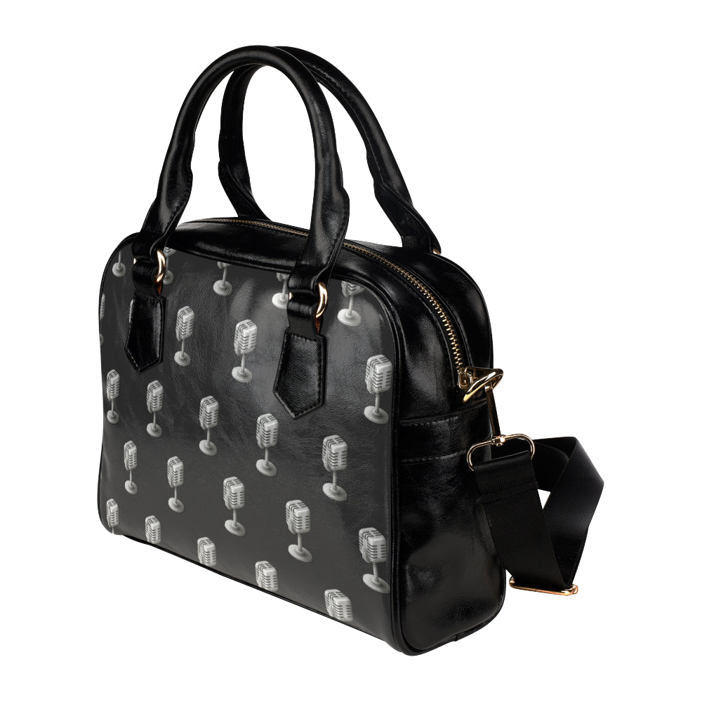 Microphone Vintage Pattern Print Design 01 Shoulder Handbag